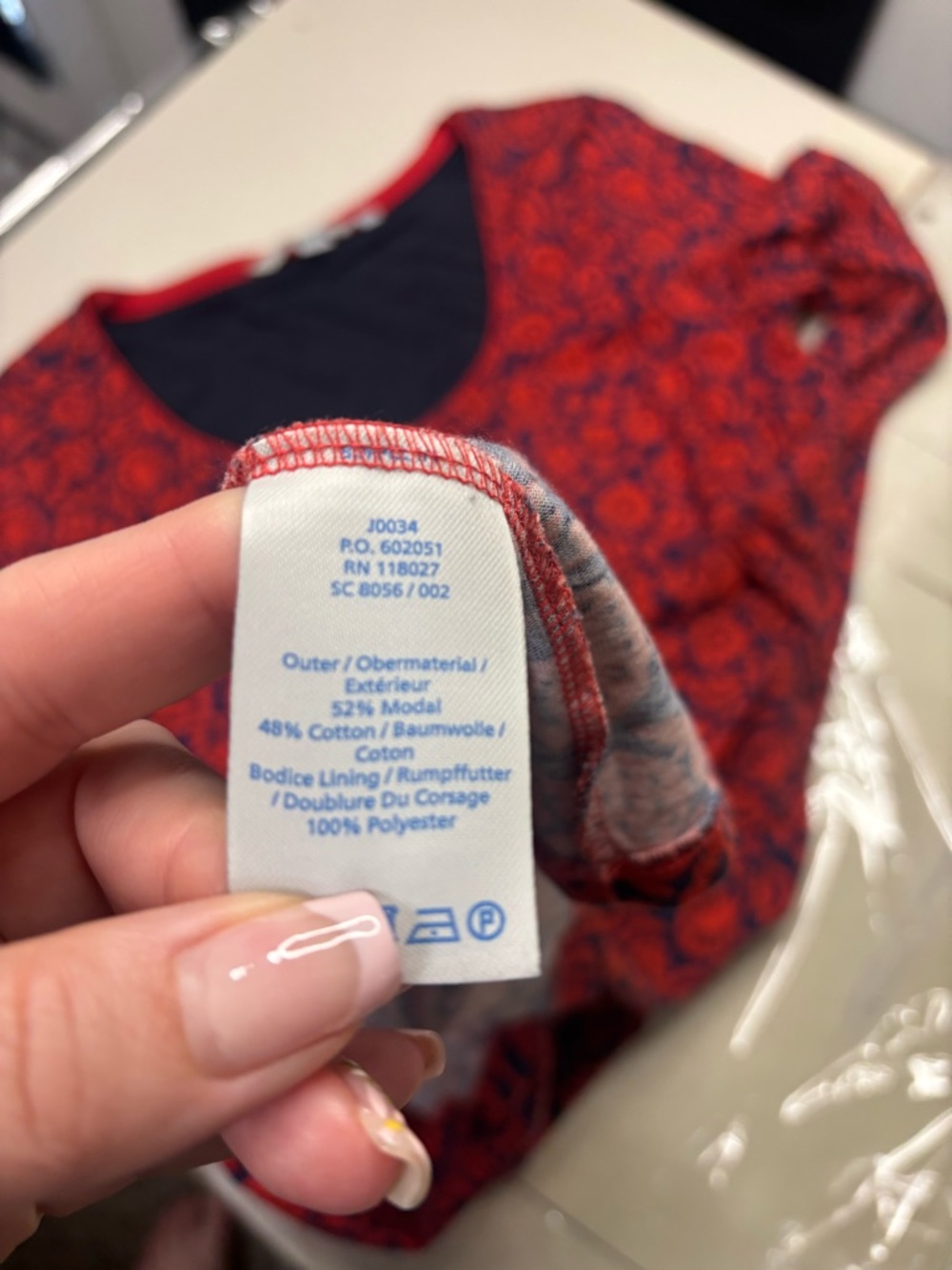 Boden Mable Printed Dress Women's Size US 4 Small Red Blue Floral Pockets - Picture 4 of 7